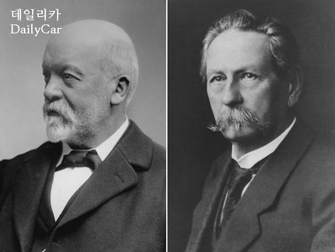 칼 벤츠(좌), 고틀립 다임러(우)