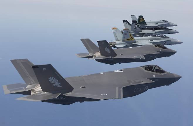 지난해 12월 호주 공군의 F-35A. 공군 제3비행단 윌리엄타운 기지에 배치돼있다.[EPA=연합뉴스]