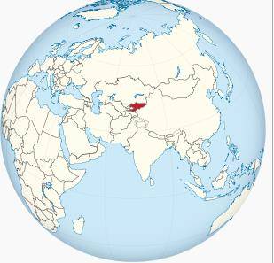 중앙아 국가 키르기스스탄 [위키피디아 지도 캡처]