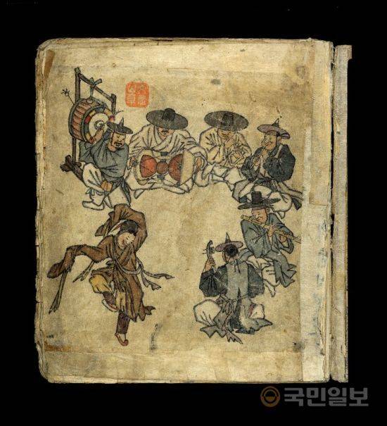 승려 화가 문혜산이 김홍도 풍속도첩의 그림을 모사한 그림.