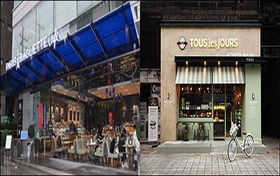 파리바게뜨와 뚜레쥬르 매장 전경 ⓒSPC그룹/CJ푸드빌