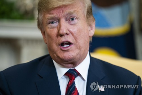 도널드 트럼프 미국 대통령 (EPA=연합뉴스) 미국 백악관 오벌오피스에서 11일 오후(현지시간) 한-미 정상 단독회담을 가졌다