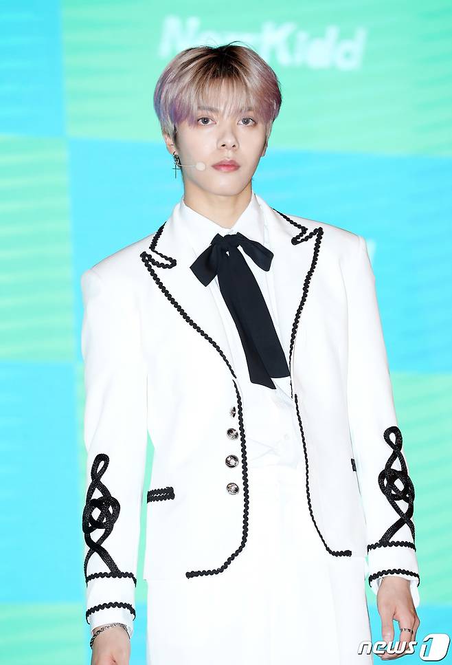 그룹 뉴키드 지한솔이 23일 오후 서울 을지로 롯데피트인 동대문점에서 열린 데뷔 앨범 `뉴키드(NEWKIDD)` 쇼케이스에 참석해 포즈를 취하고 있다. 2019.4.23/뉴스1 © News1 권현진 기자