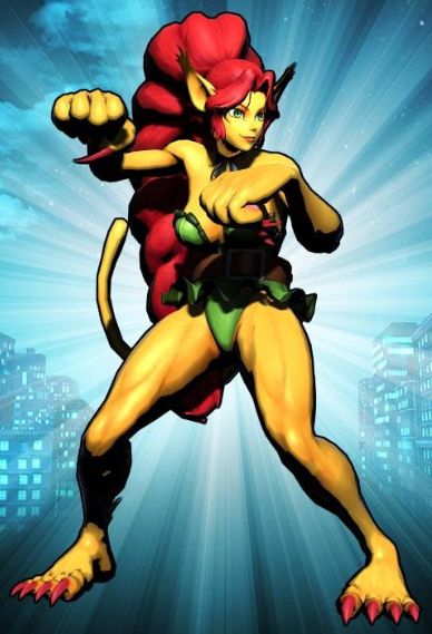 (‘다크스토커즈’ 최신작에서는 같은 과 수인인 ‘펠리시아’의 코스튬으로 등장하기도 했다)