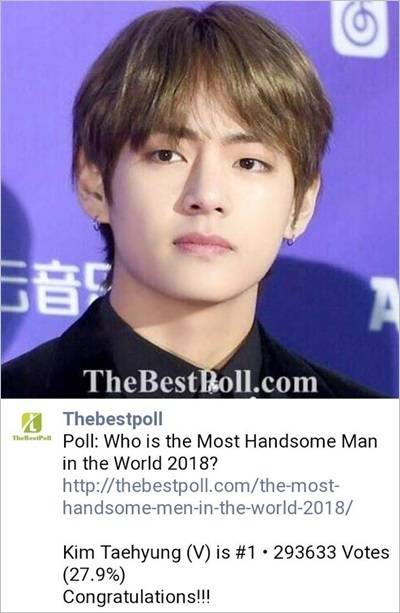 '더 베스트 폴'에서 전세계 유명인사 150인 중 1위를 차지한 방탄소년단 뷔