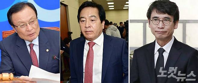 왼쪽부터 이해찬 더불어민주당 대표, 심재철 자유한국당 의원, 유시민 노무현재단 이사장. (사진=자료사진)