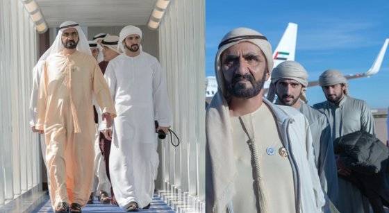 두 사진 모두 왼쪽이 함단의 아버지 무함마드 빈 라시드다. 두바이집행위원회 위원장이기도 한 함단은 각종 행사에서 군주를 보좌한다. [함단 인스타그램 캡처]