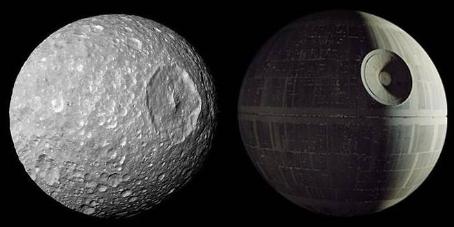 토성 위성 미마스와 영화 속 데스스타