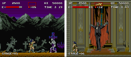 (당시로서는 상당한 퀄리티의 그래픽을 보여준 악마성 아케이드 버전)