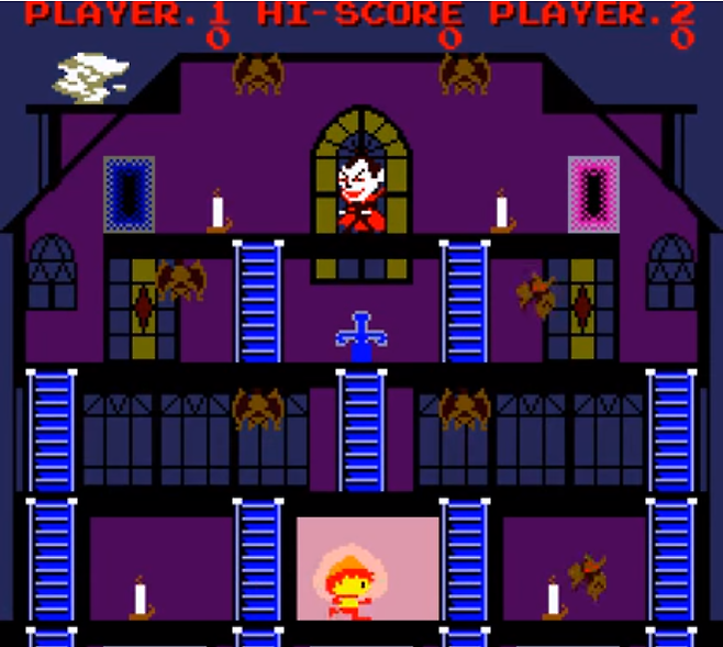 (주인공이 촛불을 켜고 드라큘라에게 다가간다)