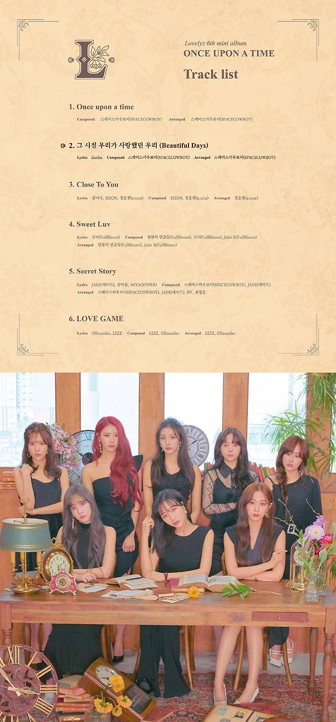 러블리즈 미니6집 트랙리스트. 사진제공 울림 엔터테인먼트