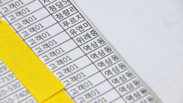 이름이 아닌 주소로 정리된 고객 명단