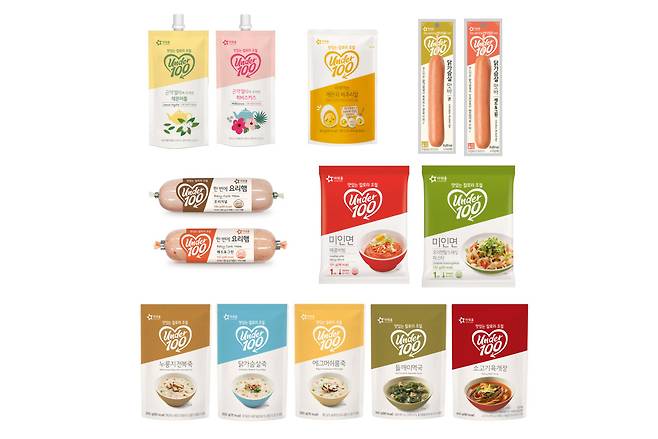 아워홈 ‘언더100 시리즈’. 간식과 식사류 등 모든 제품을 100㎉ 미만으로 구성한 다이어트 특화형 간편식이다. [아워홈 제공]