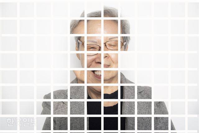 0인생의 길목마다 자신을 중심에 둔 선택으로 그는 행복을 얻었다. 삶의 그 같은 조각들이 모여 지금의 자신을 만들었을 거다. 김인선씨의 다양한 얼굴 사진을 모아 콜라주 기법으로 표현했다. 류효진 기자