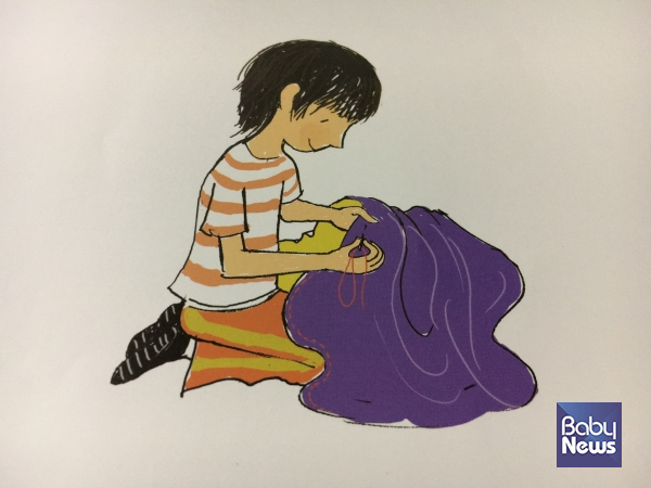 그림책 「뜨개질하는 소년」 중 한 장면. ⓒ책과콩나무