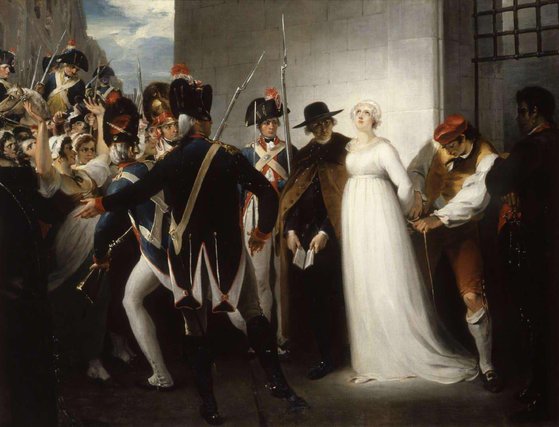 루이 16세의 왕비 마리 앙투아네트는 단두대에서 처형을 받기 직전에 푸아그라 요리를 먹고 싶어 했다. 그림은 마리 앙투아네트가 단두대로 끌려가는 모습. [사진제공=위키피디아]