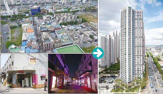 대구의 대표적인 집창촌이었던 중구 자갈마당 일대가 중산층 주거지역으로 바뀌고 있다. <매경DB·대구시 중구청 제공>