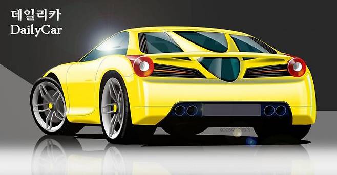 지면에 비친 그림자와 어두운 배경을 쓴 2D 디지털 렌더링