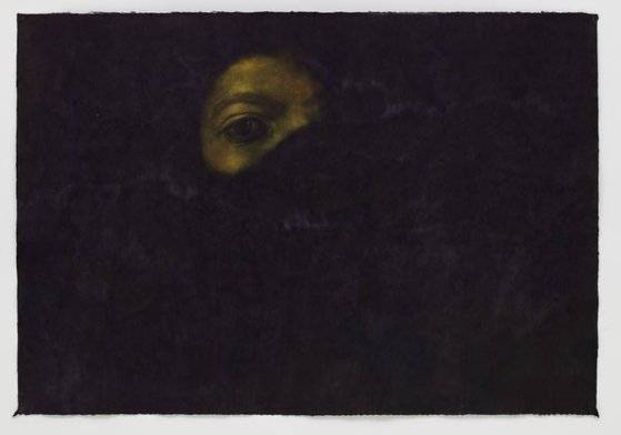 백효훈, 'MOONWORK-MOONWALK' , 장지에 혼합재료, 213x149cm,2019. [사진 갤러리 도스]