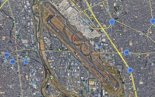 도심에 있는 오사카(이타미)공항 [구글 지도 캡처]