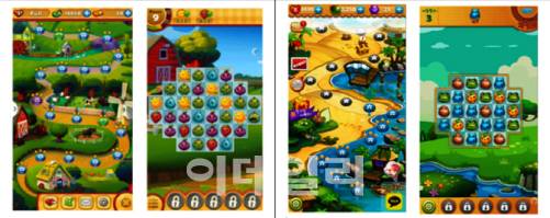 팜히어로 사가(왼쪽) 및 포레스트 매니아(오른쪽) 게임 화면 (자료=법원)