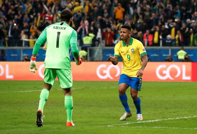 브라질 등번호 1번을 달고 코파 아메리카에서 활약 중인 알리송. 로이터 연합뉴스