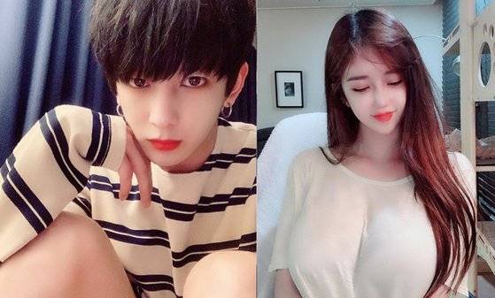 그룹 버뮤다 멤버 우창범(왼쪽), BJ열매. [사진 우창범·열매 인스타그램]