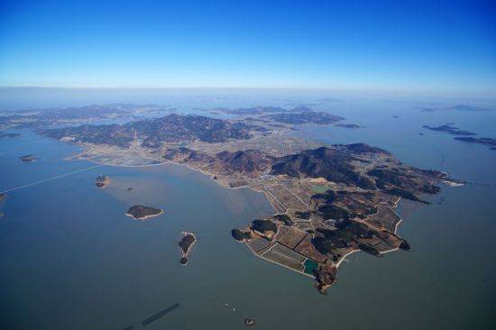 하늘에서 내려다 본 신안군 암태도 전경 (사진제공=신안군)