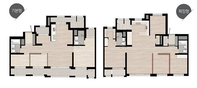 △70㎡ (좌) 84A㎡(우) 평면도