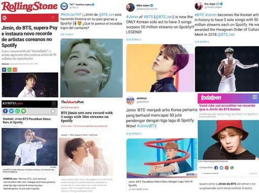 미국&nbsp;롤링스톤지 등 해외 매체들 지민 기사 모음