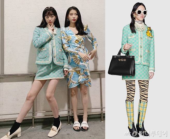 배우 설리, 아이유 /사진=설리 인스타그램, 구찌 공식 홈페이지