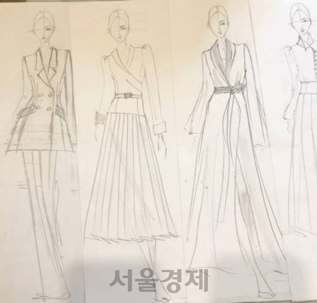 tvN 드라마 ‘호텔 델루나’ 첫 화에 등장한 의상 스케치. /사진제공=아이엠