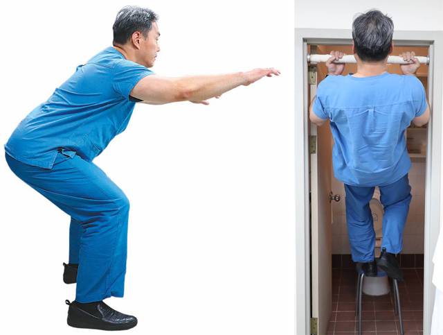 왼쪽부터 [1]스쾃, [5]턱걸이