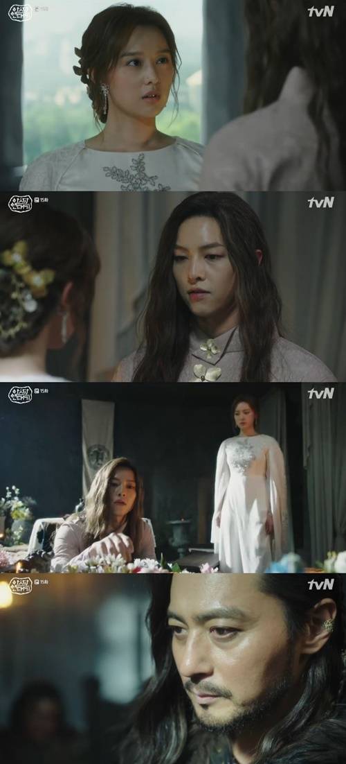 ‘아스달 연대기’ 송중기가 김지원의 걱정에 감동했다. 사진=‘아스달 연대기’ 방송캡처