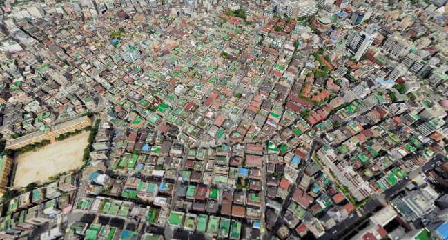 서울 강남구 일대 단독주택 밀집지역의 모습. [네이버 항공뷰 자료]