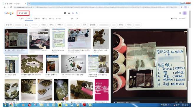 온라인에서 '떨 선 드랍' 은어를 검색하면 나오는 이미지들. [자료 더불어민주당 김상희 의원]