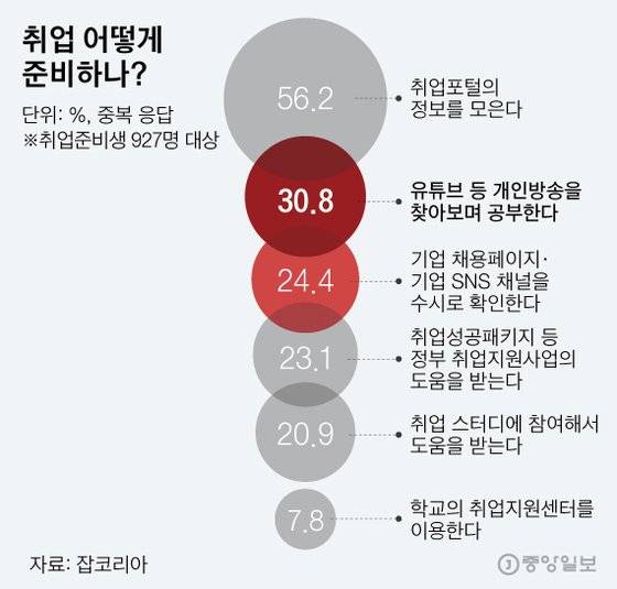 취업 어떻게 준비하나. 그래픽=김은교 kim.eungyo@joongang.co.kr