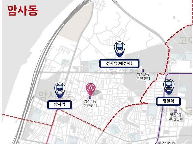 △암사동 지도 [지도 출처 = 국토정보맵]