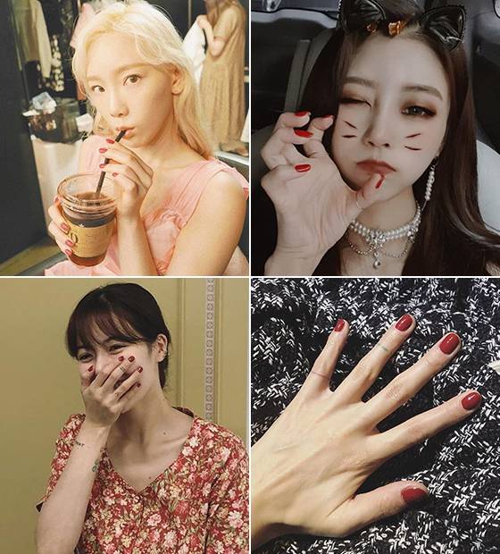 왼쪽부터 시계방향으로 가수 태연, 그룹 러블리즈 미주, 가수 현아/사진=각 스타 인스타그램