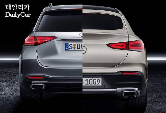 GLE의 왜건형과 쿠페형의 뒷모습