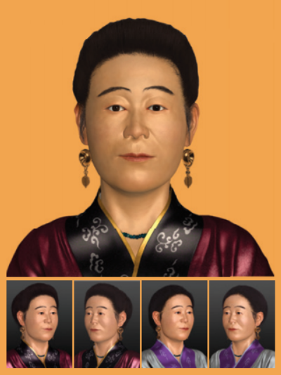 완성된 임당동 유적 여인의 복원 초상화. 이번 복원을 시작으로,, 영남대학교박물관 측은 노인과 어린이 등 다양한 고대인의 모습을 복원할 계획이다.