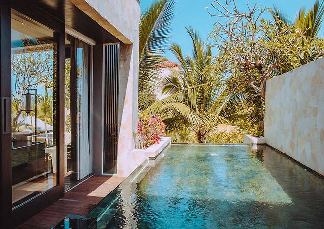 플런지 풀이 딸린 오션 프런트 스위트 룸