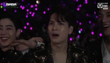 경악하는 잭슨(사진=Mnet ‘2019 MAMA’ 방송화면)
