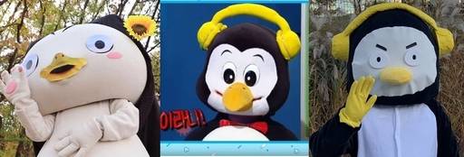 대세인 EBS 연습생 펭수를 둘러싸고 짝퉁 논란을 빚은 경기 고양시청의 괭수, KBS 1TV 교양 프로그램 ’역사저널 그날’의 역수, 인사혁신처의 펑수(왼쪽부터). 사진=고양시청·KBS·인사혁신처 사회관계망서비스(SNS) 갈무리
