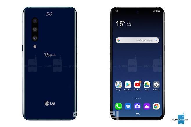 내년 2월 공개될 예정인 LG전자의 전략 스마트폰 ‘V60’ 가상 이미지. (사진= 폰아레나)