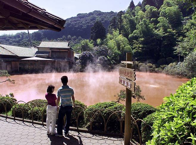 일본 오이타현 벳부시의 온천 시설. /사진=AFP