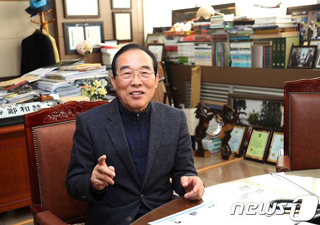 신년 인터뷰 하는 정상혁 보은군수 /© News1