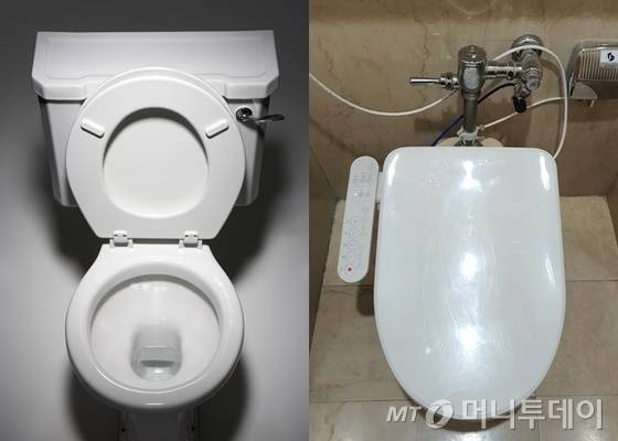 로우탱크가 달린 변기(왼쪽)와 플래시밸브가 달린 변기/사진=이미지투데이, 박가영 기자