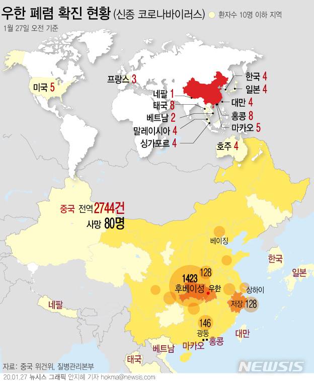 [서울=뉴시스]27일 질병관리본부에 따르면 55세 한국인 남성이 국내 네 번째 신종 코로나 바이러스 감염증 확진 환자로 확인됐다. 이 환자는 중국 후베이성 우한시에 방문했다가 지난 20일 귀국했다. (그래픽=안지혜 기자) hokma@newsis.com
