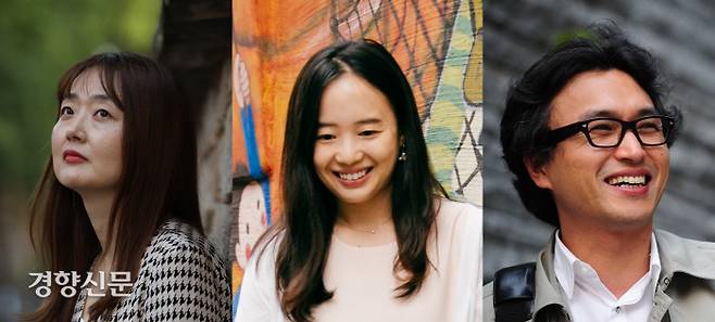 올해 이상문학상 우수상을 거부한 소설가 김금희(왼쪽부터), 최은영, 이기호.